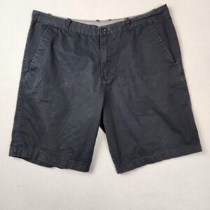 Burnside Shorts Mens 36 Black Cotton Classic Casual Chino Flat Front Summer